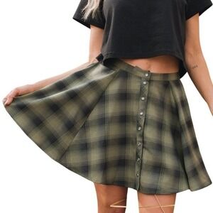 Plaid Mini Skirt Dixxon Flannel Co Huntress Green Short Grunge Skirt Size XS